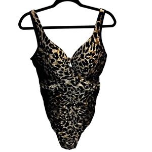 Mircaclesuite Size 16 Leopard Print Shapewear Underwire Cup One Piece Mobwife